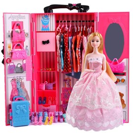 UCanaan 11.5 inch girls dolls and wardrobe set with clothes and accessories, including fashion dolls, dresses and many other accessories, perfect gift for girls Christmas birthday!:_Rose