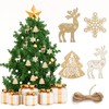Belle Vous Set of 24 Christmas Tree Pendants Wooden Decoration
