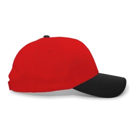 Pacific Headwear Standard Coolport Mesh Hook-and-Loop Adjustable Cap, Red/Black