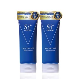 Si+ Crystal All-in-One 2.1 oz (60 g), S.I Plus Clinical Tested, Corneum Care, Yucinin, Keratin, Neck Care, Pots, Silica Cosmetics (Set of 2)