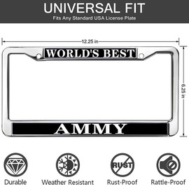 World's Best Universal US CA Car License Plate Frame Woman's Day Gift Stainless Steel Car Licence Plate Covers Woman's Day Gift Car Accessories License Plate Frame Cute