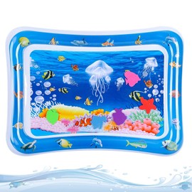Aufblasbare Wassermatte,Wasserkissen Aufblasbare,Wasserspielmatte,Wasserpark Sensorisches Spielzeug Aufblasbare Bauchzeit Matte Wasserspielzeug Spielmatten Spielzeuggeschenk (Quallen)