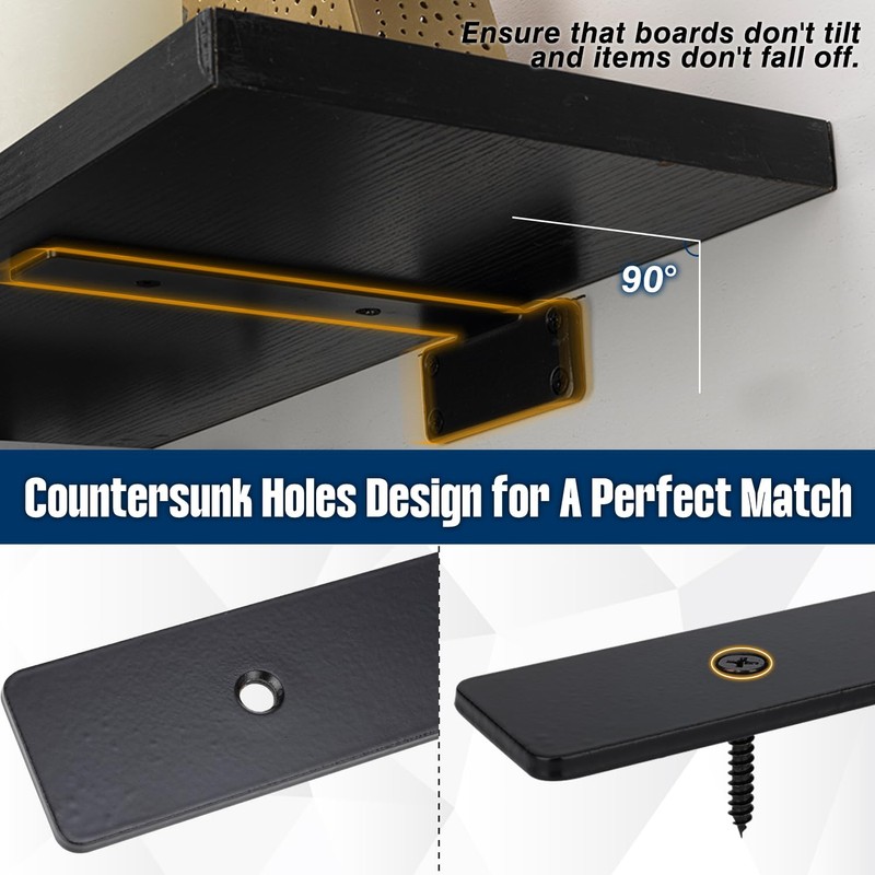 VICVIK 10 Inch Floating Shelf Bracket, Hidden Heavy Duty Hardware