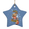 Retro Fishing Makes Me Thirsty Star-Shaped Porcelain Holiday Christmas Tree