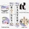 Easter Decorations Outdoor Happy Easter&He Is Risen Porch Sign Banner