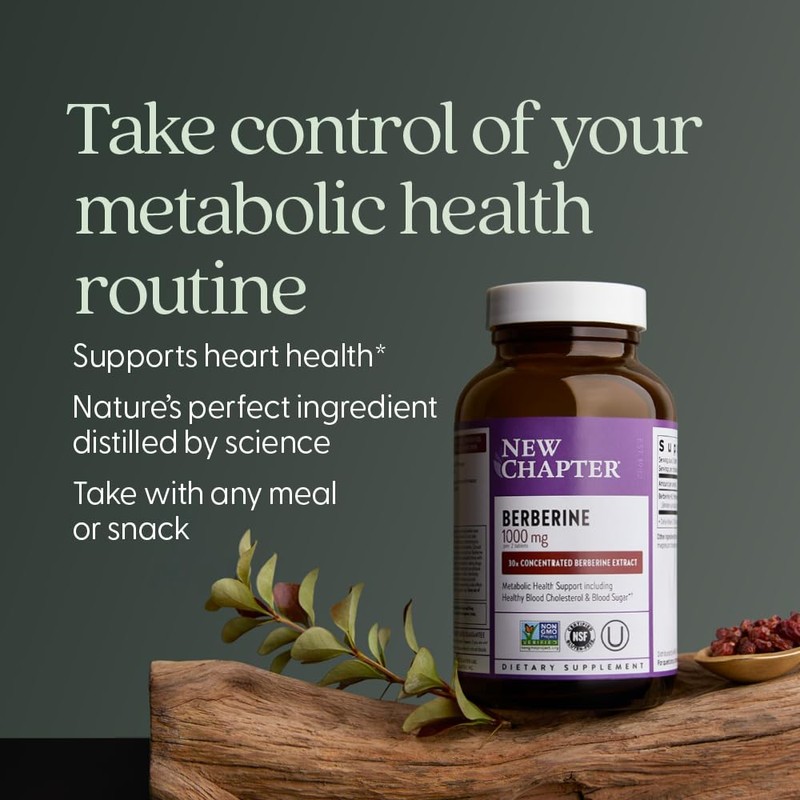 New Chapter Berberine Supplement - Super-Potent Berberine 1000 mg, 30x
