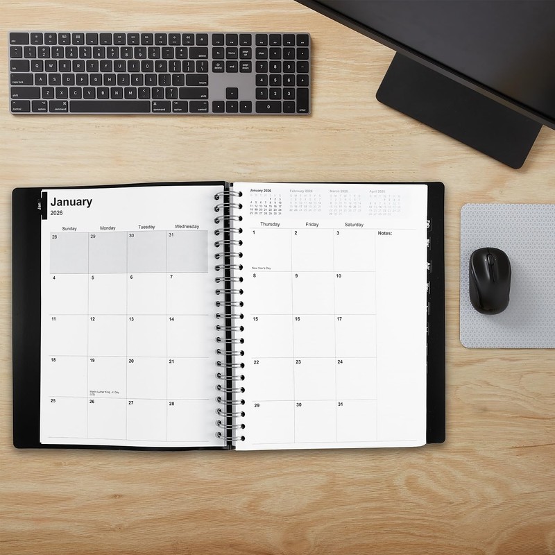 Staples 2026 Four‑Person Daily Appointment Book, 8" x 11", Hourly