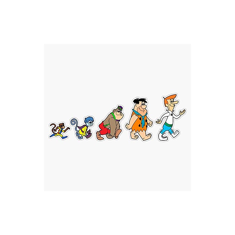 Hanna Barbera Evolution Bumper Sticker Window Vinyl Decal 5"