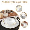 50 Pack 12oz Peal White Plastic Bowls with Gold Rim
