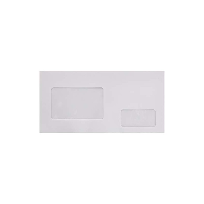Sukko Kogyo Envelopes, Double Window, White, 100 Sheets