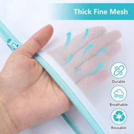 OTraki Mesh Laundry Bag for Delicates, 24 x 32 inch Large Mesh Delicates Bag for Washing Machine, Zippered Net Laundry Bag for Sweater Bed Sheet Blanket Toy Travel Camping College Dorm Organizer