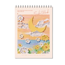 Cute Sketch Book - 8 x 11.5 Sketch Book for Kids - Spiral Bound, 45 Sheets (90 Pages) 68lb/100gsm - Acid-Free Sketch Pads for Kids, Teens, Adults, Artists (Orange)