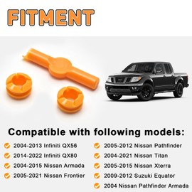 134193 Gear Shift Bushing for Nissan Armada Pathfinder Frontier Titan, Transmission Shifter Linkage Cable Bushing Repair Kit Xterra Infiniti QX56 QX80 Suzuki Equator 349351LA0A,34935ZR00A (4Pcs)