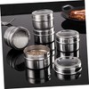 Ipetboom 8pcs Magnetic Stainless Steel Spice Tins with Transparent Lids