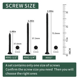 Deck Screws #9 X 2-1/4 Inch Exterior Torx Wood Screws T25 Star Bit Included Black Oxide Coating Deckmate 2.25 Inch Star Drive Flat Head Screws -50 Pcs