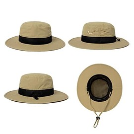 TOP-EX Sonnenhut für Herren mit breiter Krempe, M/L, UV-Schutz, Boonie-Bucket-Sonnenhut für Sommer, Strand, Golf, Wandern, Safari, Outdoor, Angeln, Garten, LSF 50, Khaki 56–59 cm
