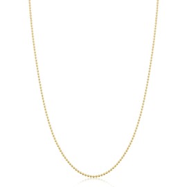 Kooljewelry Yellow Gold Over Sterling Silver Bead Ball Chain Necklace (1.2 mm, 22 inch)