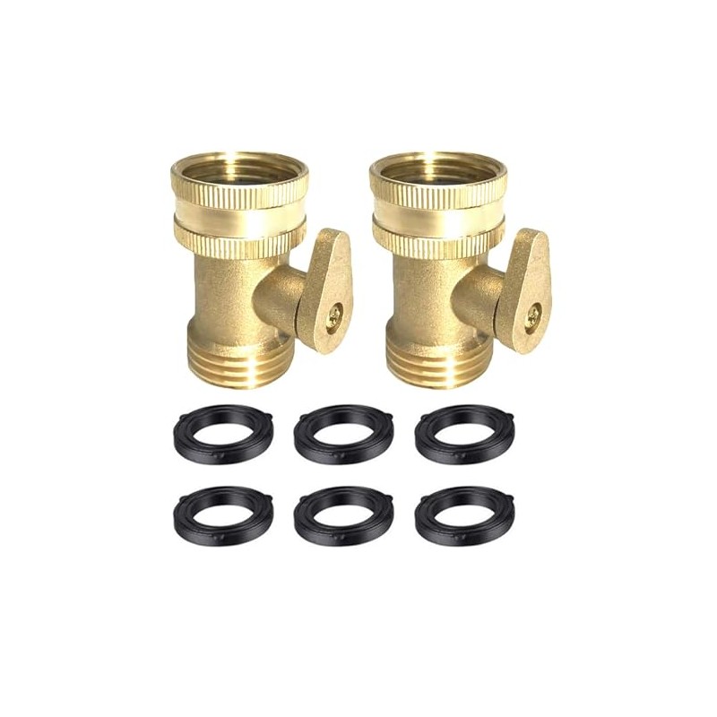 cozyou 2 Pcs Heavy Duty Brass Garden Hose Shut Off