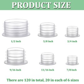 120 Pieces Salt and Pepper Shaker Stoppers 1/2 Inch, 9/16 Inch, 5/8 Inch, 11/16 Inch,7/8 Inch, 3/4 Inch Plastic Salt Shaker Plug Replacement Salt and Pepper Shaker Stoppers for Pots Bottles Pipes