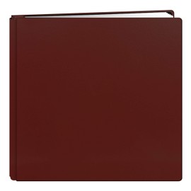 Pioneer 12 Inch by 12 Inch Postbound Leather Family Treasures Memory Book, Red