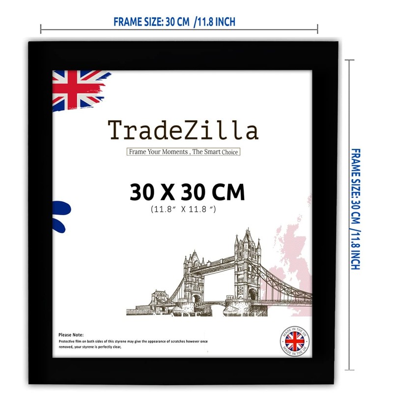 TradeZilla Black Standard Square Size 30 x 30 cm Picture