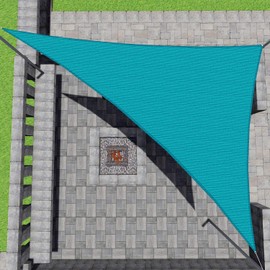 Patio Paradise Turquoise 13x13x18 Sun Shade Sail Canopy Awning Fabric Cloth Screen - U*V Block UV Resistant Heavy Duty Commercial Grade - Outdoor Carport - We Make Custom Sizes