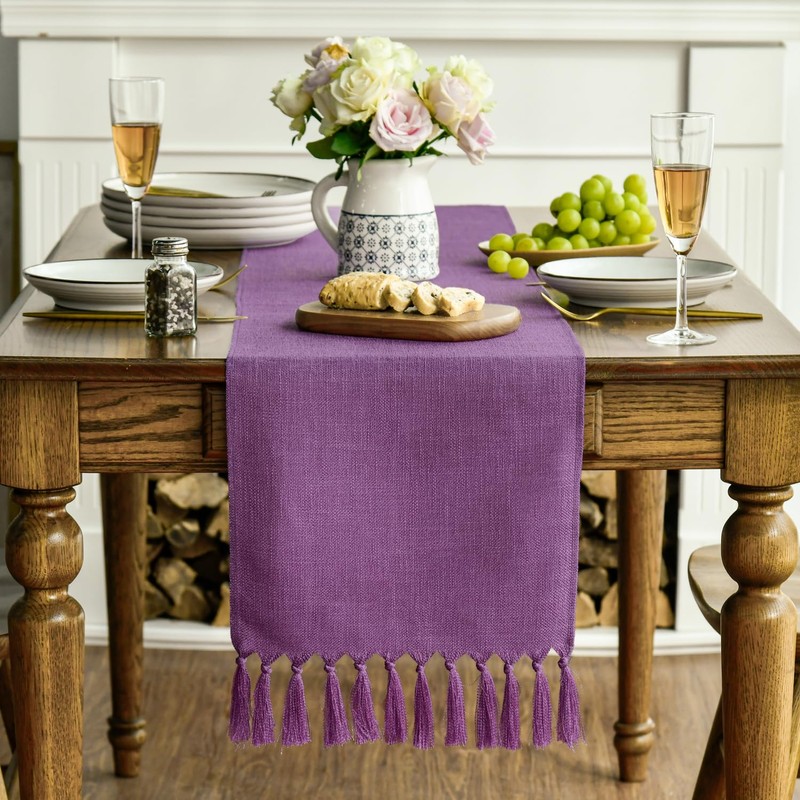 Artoid Mode Lilac Purple Boho Rural Rustic Farmhouse Tassel Table