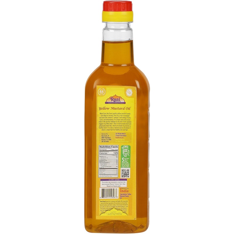 Rani Yellow Mustard Oil (Kachi Ghani) 16.9 Ounce (500ml) NON-GMO