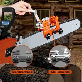 Chainsaw Sharpener Jig Kit, Portable Chainsaw Sharpening Tool with 3 Grinding Stone & Cleaning Brush, Manual Chain Saw Blade Sharpener, Chainsaw Accessories for Electric Chain Saw, Garden Worker
