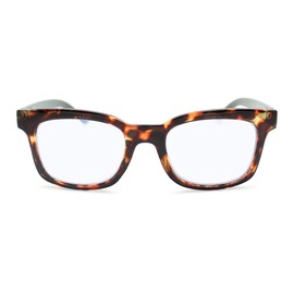 Tortoise Green Women's Wide Reading Glasses – Premium Thick Frame Readers with Spring Hinges, Blue Light Protection & Scratch-Resistant Lenses, Strength 1.50