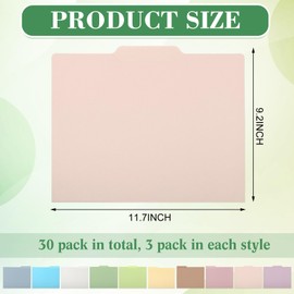 Estune 30 Pcs Decorative File Folders Letter Size Colored Manilla File Folders with 1/3-cut Tabs 11.69 x 9.25 Inches Graphic Laurel Leaf Office Supplies Organizers(Pastel)