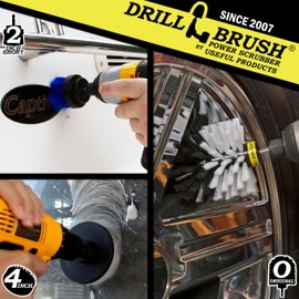 Drillbrush Pet Hair Remover Brushes - Lint Roller Brush Alternative - Car Carpet Pet Hair Lifter and Lint Remover - Cat / Dog Brush Drill Attachment Set - Stain Car Carpet Cleaning Brushes For Drill