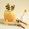 Sizikato 4pcs Porcelain Measuring Spoons with Base, Cute Ceramic Bee