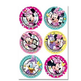 GRANMARK Stickers Distintivos MINNIE, (48 pzas), Etiquetas autoadheribles, Artículos para fiesta, Accesorios para Fiesta, Decoración para fiesta, Fiesta MINNIE