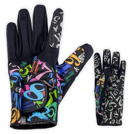 Frank Miura Golf Glove Glove with Glove Holder for Left Hand (Rainbow x Black)