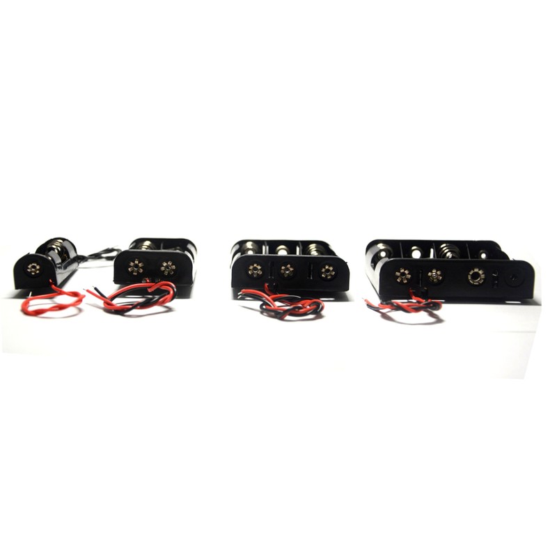LampVPath (Pack of 4 AA Battery Holder Bundle: Single 1AA
