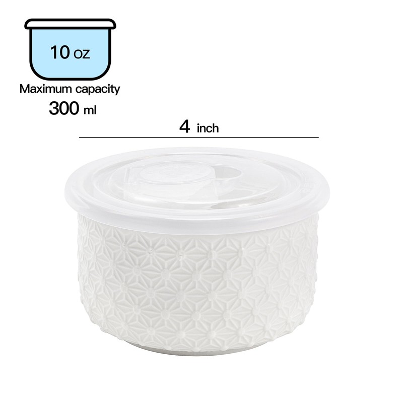 Mosuji 10 oz Set of 4 Oven-Safe Porcelain Ramekins with