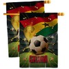 World Cup Ghana Burlap House Flags 2 pcs Pack Sports