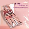 portable mini makeup brush 5 piece set with a mirror