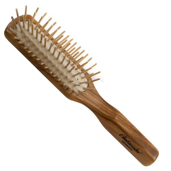 5118 olivewood rectangle wood pins hairbrush