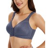 Lemorosy Full Coverage Front Closure Posture Bra Wirefree Unpadded Back