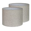 Kongkee Drum Lamp Shades Set of 2, Beige Linen Lamp