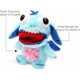 Worry Yummy Monster Children's Plush Toy - 28 cm Soft Cuddly Toy for Children - Boys & Girls Anxiety, Stress & Anxiety Reducing Sleep Companion - Blue 'Marvin'