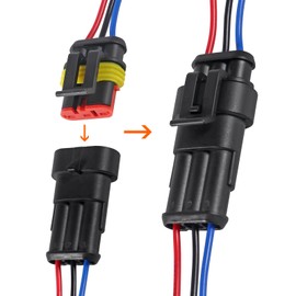 DIANN 6 Sets 3 Pin Connector Waterproof Connector Male and Female Electrical Connector 16 AWG Wire for Car Truck, Boat and Other Wire Connection