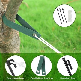 LATERN 8Pcs Tree Stake Kit, 3Pcs 30CM Heavy Duty Tree Stake with 3Pcs Tree Staking Straps and 10m Anchor Rope for Tree Stakes and Supports in Hurricane Protection & Bad Weather