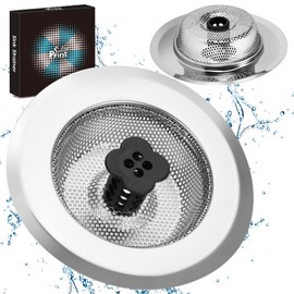 Solorprint Silver Kitchen Sink Strainer, Upgrade Mesh Sink Drain Basket, Easy-to-Grip Sink Strainer,4.5 Inch Sink Drain Strainer for US Standard Kitchen Drain Filter,with Wide Rim,(Silver)