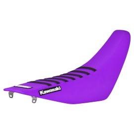 Enjoy Mfg 1994-1998 Kawasaki KX125/250 gripper seat cover  all PURPLE/BLACK ribs #78 LOGO