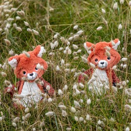 Les Déglingos PTIPOTOS by Netoitou Plush Toy Raccoon Terracotta - Original - Comforter Ideal from Birth - Soft Plush Toy - Terracotta