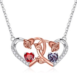 Iefil Birthday Gifts for Women - Wife Birthday Gift Ideas, Girlfriend Birthday Gifts, Birthday Gifts for Mom, Birthday Gifts for Her | January Garnet Necklace, June Alexandrite Jewelry