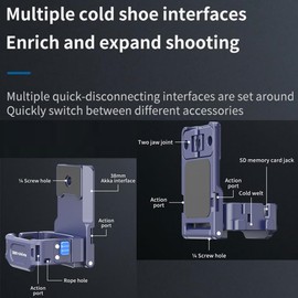 Metal Magnetic Mount Stand Compatible with DJI Osmo Pocket 3, Upgraded Pocket 3 Accessories Adapter Clamp Magnet Suction Case Holder on Desktop, Vertical Surface, 180° Adjustable Handle (Black)